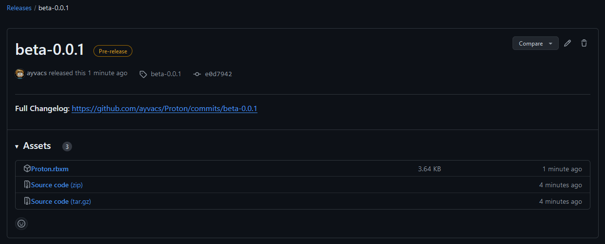 Image showing the latest releases page on Github